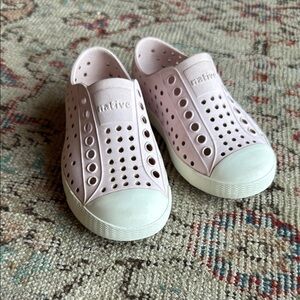 Native Pink and White Water Shoes Slip-On Perforated Design